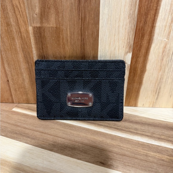 Michael Kors Black Leather Card Holder - Picture 1 of 2